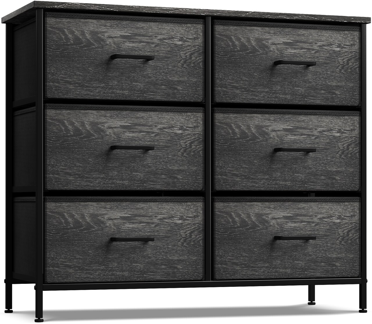 Sorbus 6 Drawers Dresser- Storage Unit with Steel Frame, Wood Top, Fabric Bins - for Bedroom, Closet, Office and more
